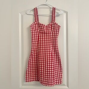 NWT Zara Red Gingham Dress